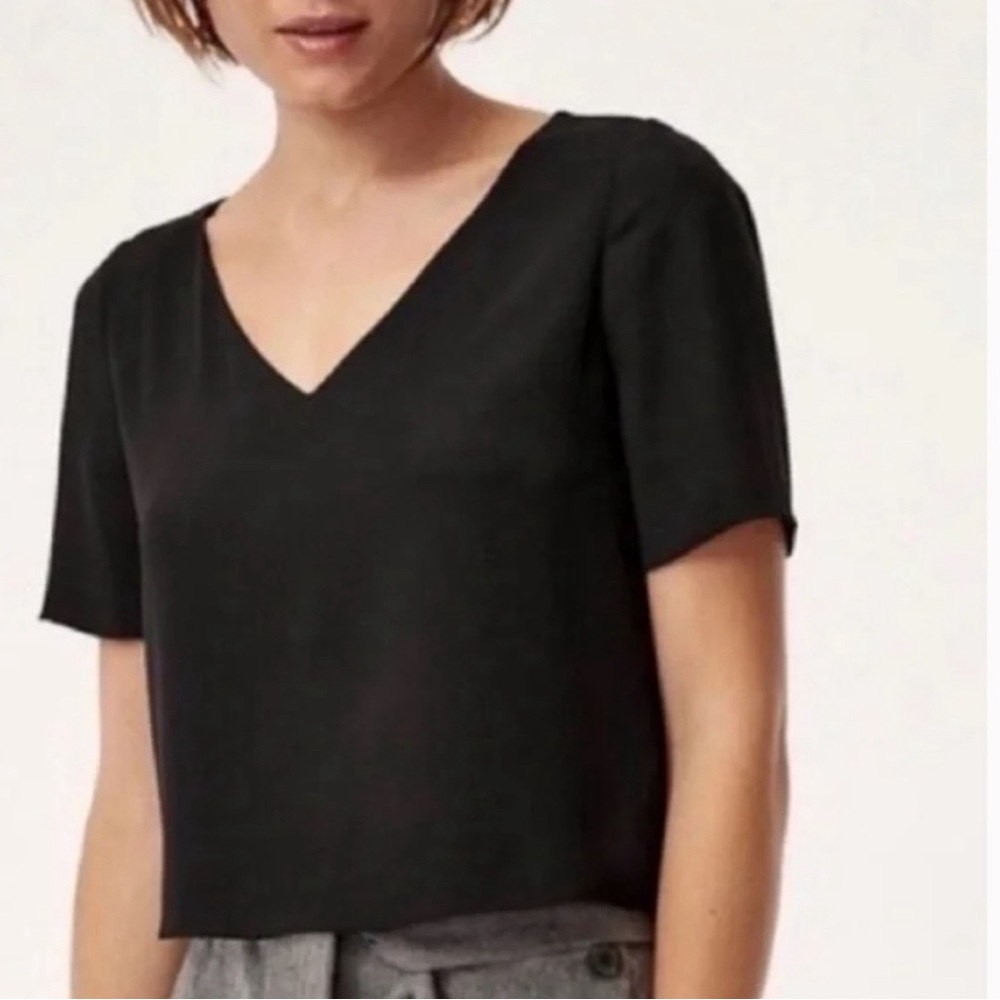 Babaton Black Crop Blouse